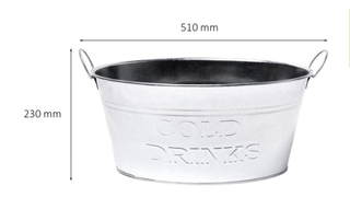 Cubitera Acero Galvanizado Ovalada