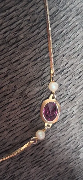 Collana vintage con cristalli colorati