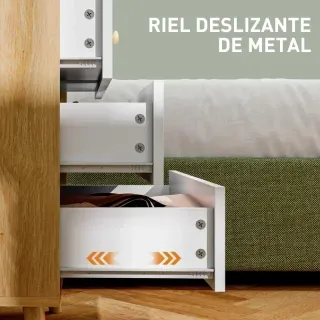 Cómoda 4 Cajones Roble y Blanco