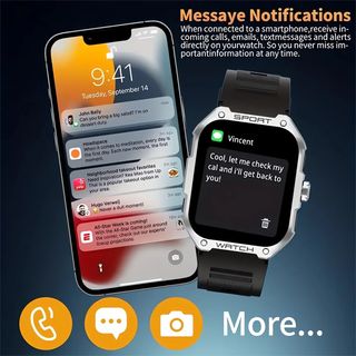 Reloj Inteligente UDH Hombre Mujer Negro/Plata