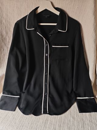 Camisa blusa negra blanca pijamera mujer talla L