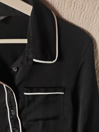 Camisa blusa negra blanca pijamera mujer talla L