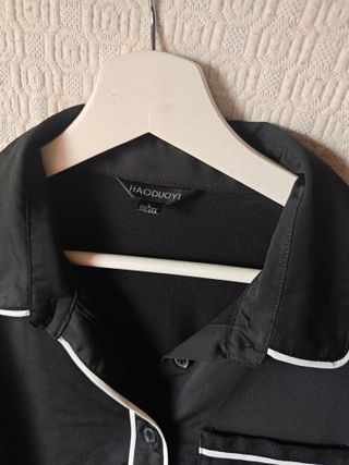 Camisa blusa negra blanca pijamera mujer talla L