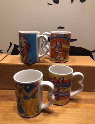 Set 4 tazze ceramica design