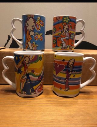 Set 4 tazze ceramica design
