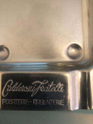 Posacenere vintage in acciaio Calderoni Fratelli