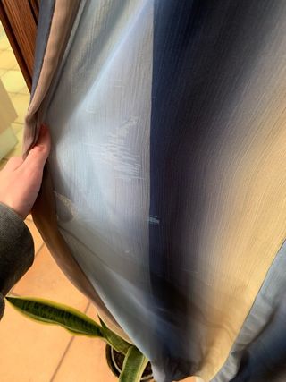 Vestido largo tirantes beige y azul