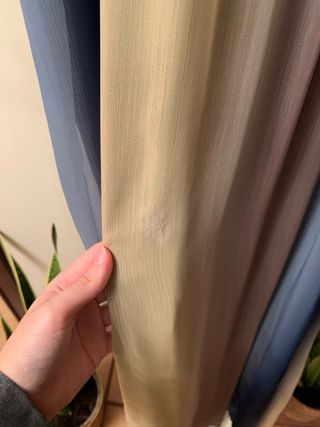 Vestido largo tirantes beige y azul