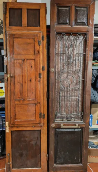 Puerta antigua madera 2 hojas