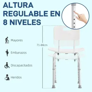 Silla Ducha Carga 136 kg