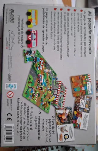 Puzzle y Libro "Mi pequeño mercado" con figuras