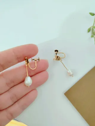 Pendientes antiguos modificados perla barroca