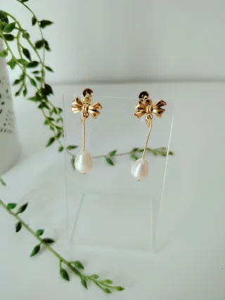 Pendientes antiguos modificados perla barroca