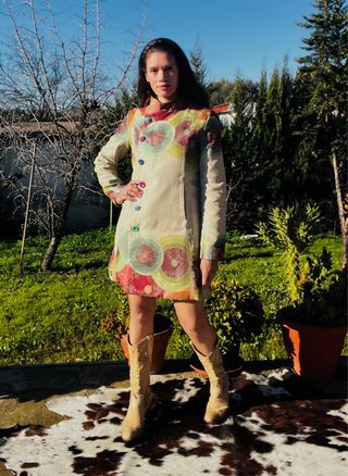 Abrigo estampado talla L