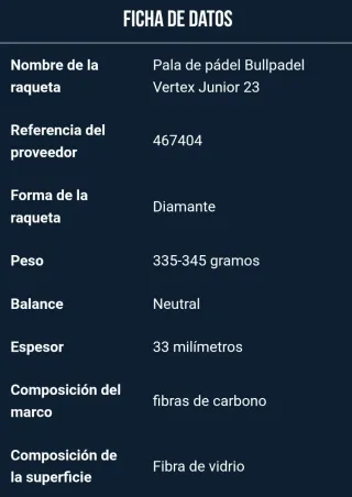 Pala Bullpadel Vertex 03 Junior Juan Tello