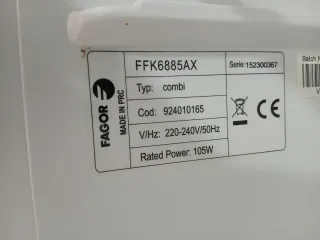 NEVERA COMBI FAGOR NO FROST ENERGÍA A+