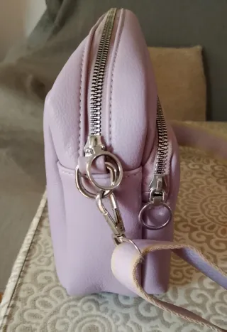 Bolso bandolera New Balance malva 4 cremalleras