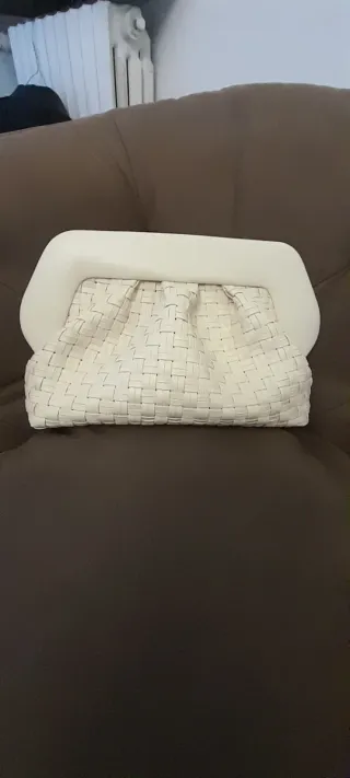 Borsa Themoiré in pelle vegana color panna