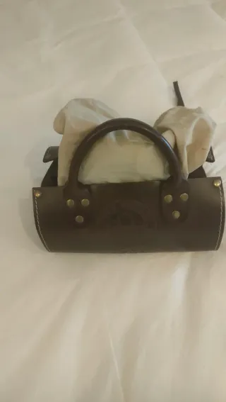 Bolso de piel marrón Vintage.Dsquare.