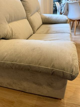 Conjunto de 2 sofás de tela beige