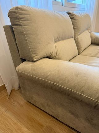 Conjunto de 2 sofás de tela beige