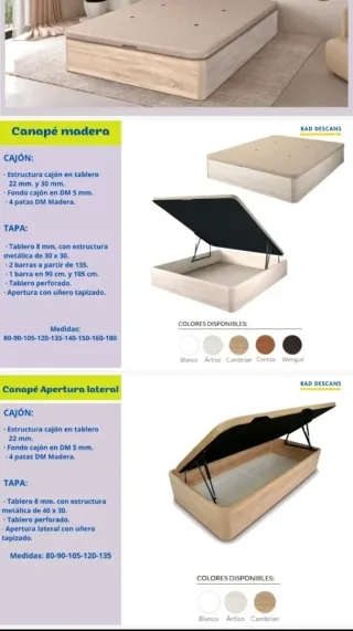 Canapé abatible para colchón