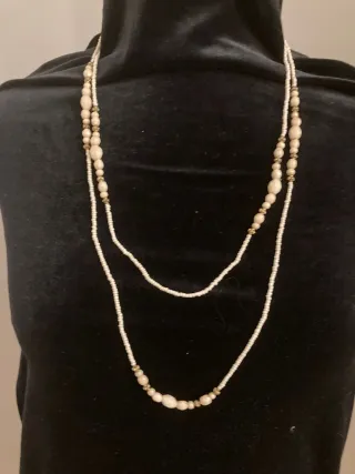 Collar Nácar Vintage Beige y Dorado