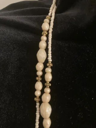 Collar Nácar Vintage Beige y Dorado