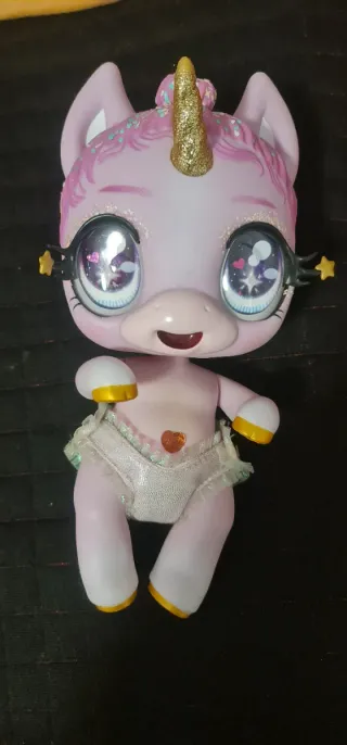 Unicornio rosa con purpurina