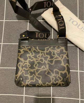 Bolso piel Tous negro/marrón