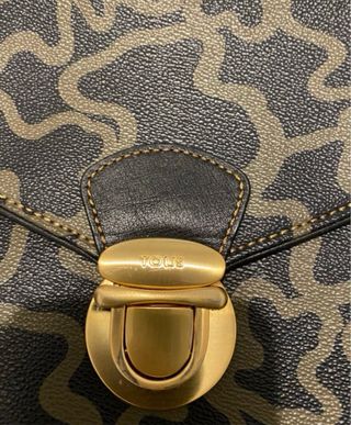 Bolso piel Tous negro/marrón