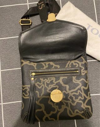 Bolso piel Tous negro/marrón