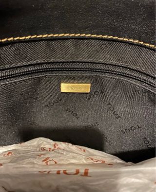 Bolso piel Tous negro/marrón