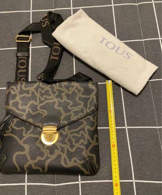 Bolso piel Tous negro/marrón