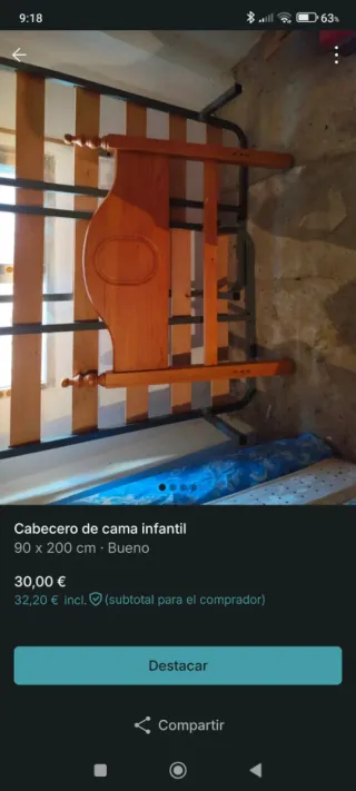 Cabecero de cama infantil 90x200cm