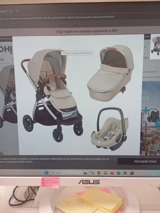 Carro Bebé Confort Adorra Trío Beige