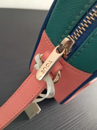 Bolso Tous original verde agua, azul y rosa
