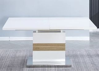 Mesa Comedor Extensible Blanca y Madera