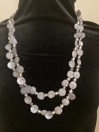 Collar vintage nácar gris