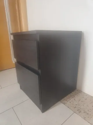 Mesita de Noche Madera Oscura