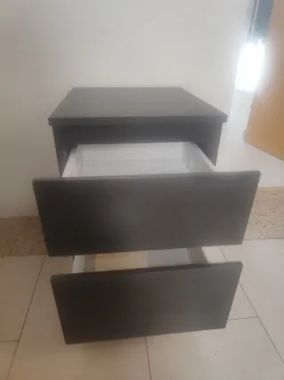 Mesita de Noche Madera Oscura