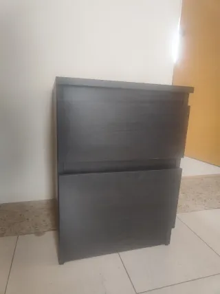 Mesita de Noche Madera Oscura