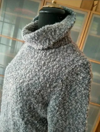 Traje falda y jersey lana cardada gris T.L