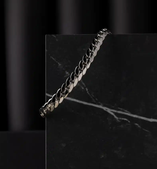 Pulsera hombre acero trenzada plana