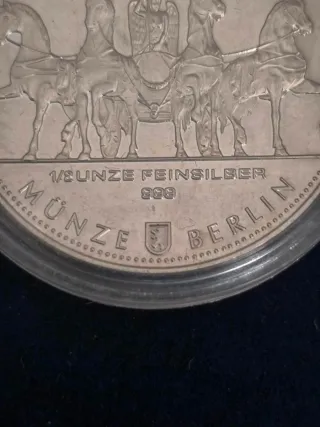 1/2 Onza Plata Alemania Cuadriga