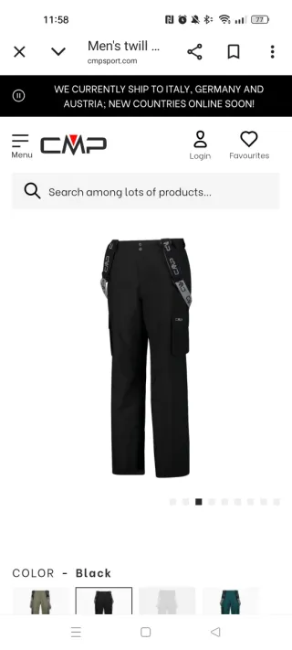 Pantalones de esquí CMP negrós talla 48. No usados