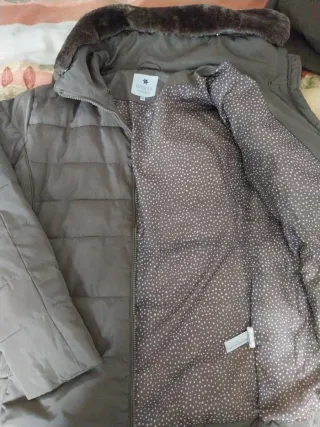 Chaqueta acolchada mujer beige/marrón