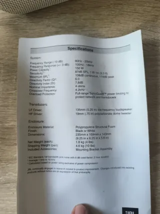 Altavoces JBL Control 1 PRO pasivos 4 ohmios