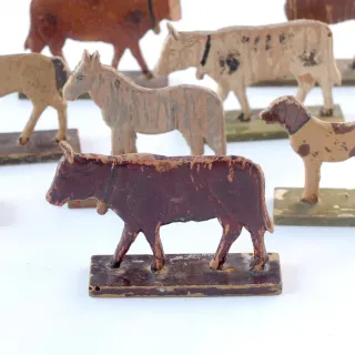 Lote animales juguete madera antiguos
