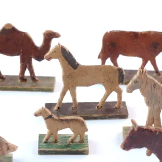 Lote animales juguete madera antiguos